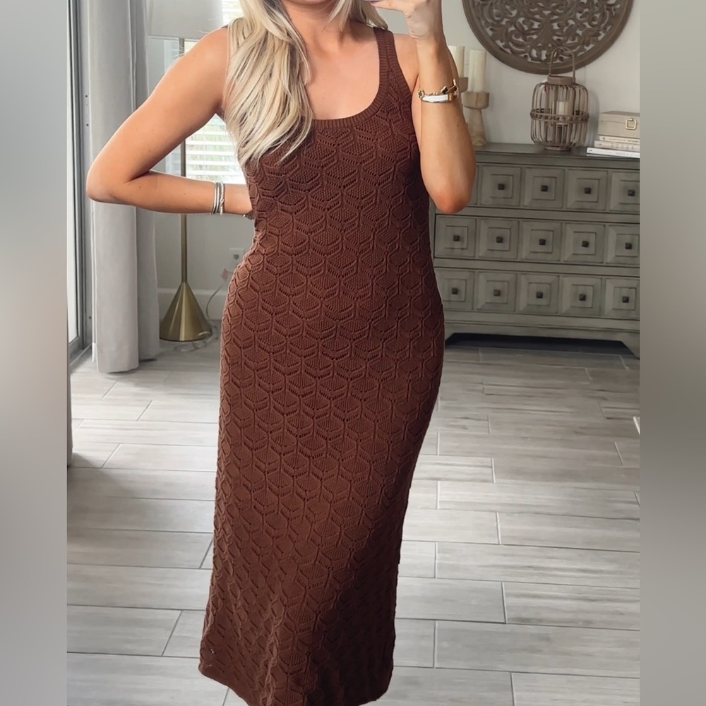 kittenish knit dress brown